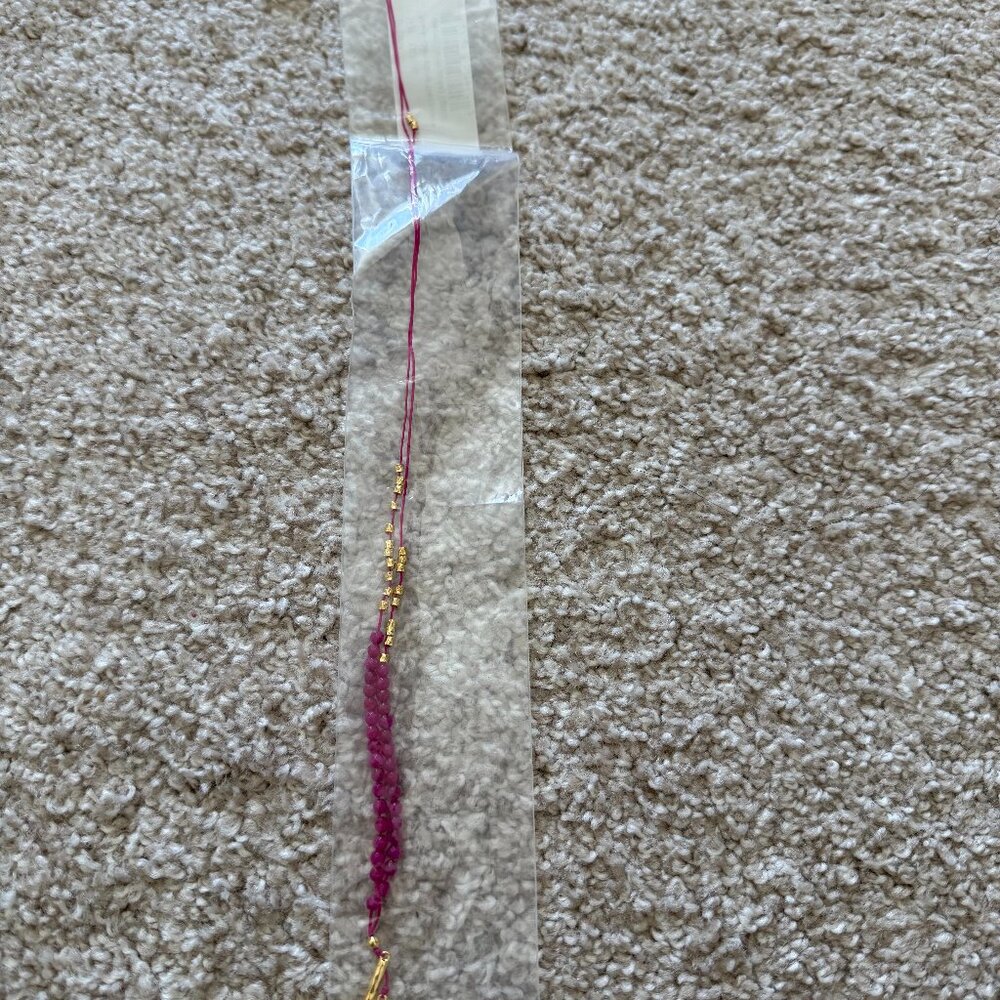 NWT Gorjana Gold colored pink beaded necklace